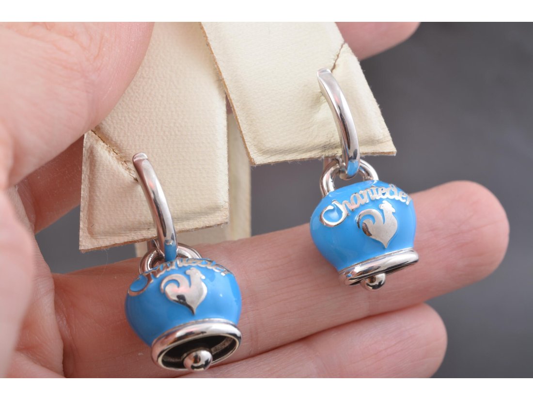 Сережки з емаллю в стилі Chantecler, срібло