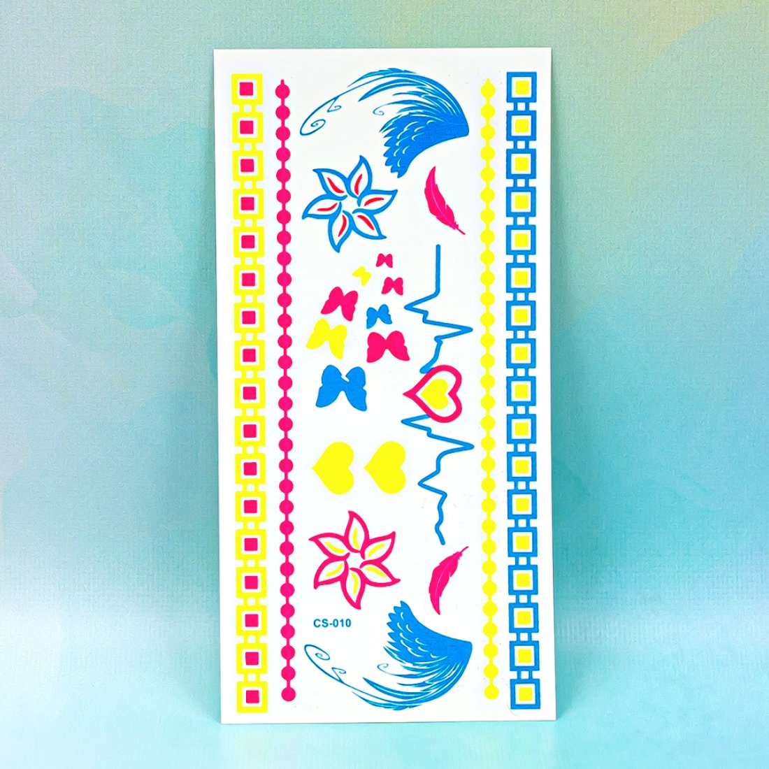 Неоновые татуировки Бабочки и Сердца 21 см - Pobut