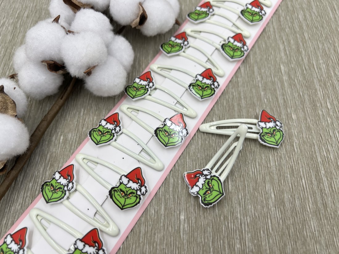 Дитяча заколка Тік-так Грінч. 5см.