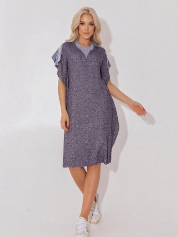 Жіноча сукня з комбінованих тканин INNOE 670002-1 Синій - Купити