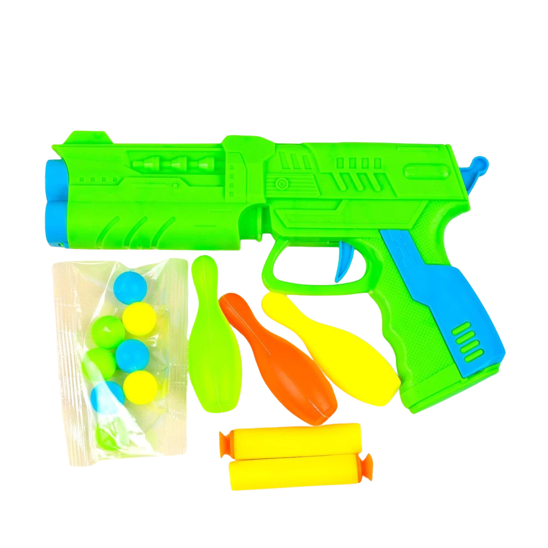 Дитячий пістолет із кульками Кегля зелений 18 см