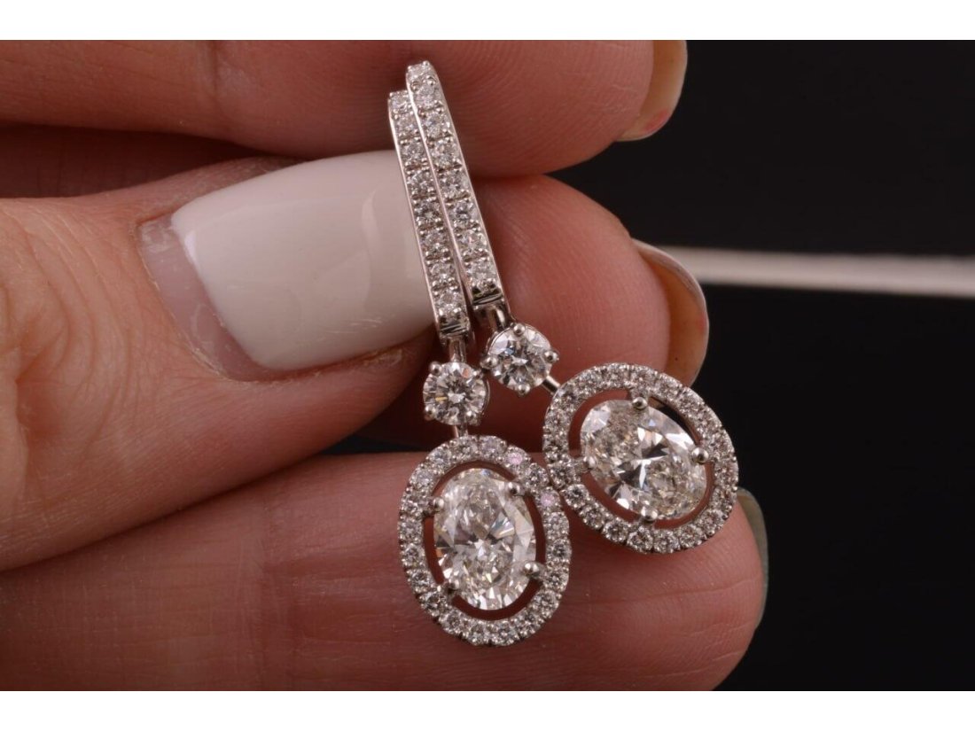 Сережки жіночі із діамантами у стилі Graff - Фото1 Сережки жіночі із діамантами у стилі Graff
