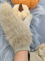 Зимові хутряні рукавички у стилі люкс INNOE 85005-1 Бежевий