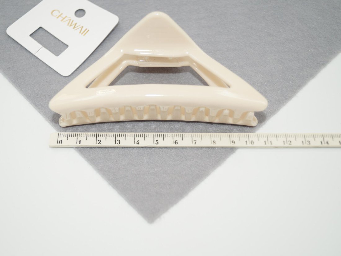 Краби для волосся 10.5 см. Трикутний. Французький пластик. - Кристалік