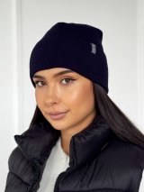 Жіноча шапка класичного фасону INNOE 950118-1 Темно-синій