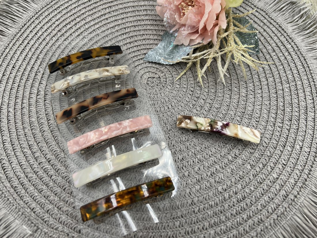 Заколка автоматична. Французький пластик. 6.5см.