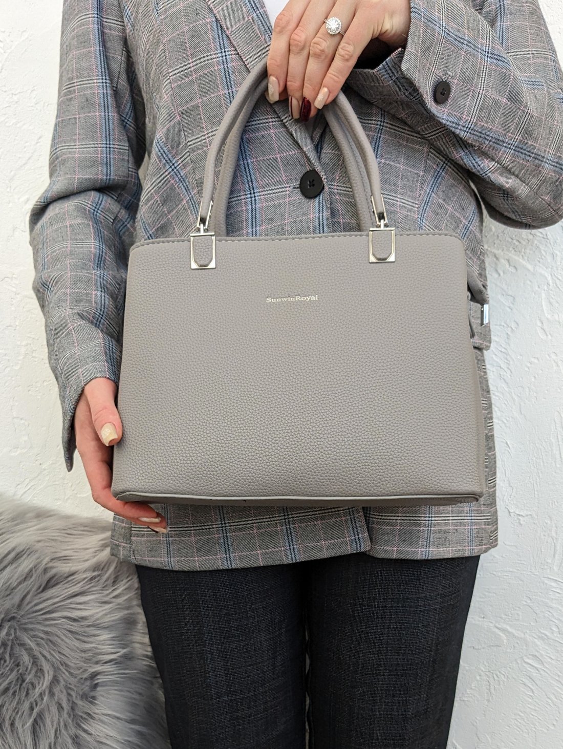 Сумка Urban Strap під натуральну шкіру з широкою шльовкою INNOE 300009-5 Сірий