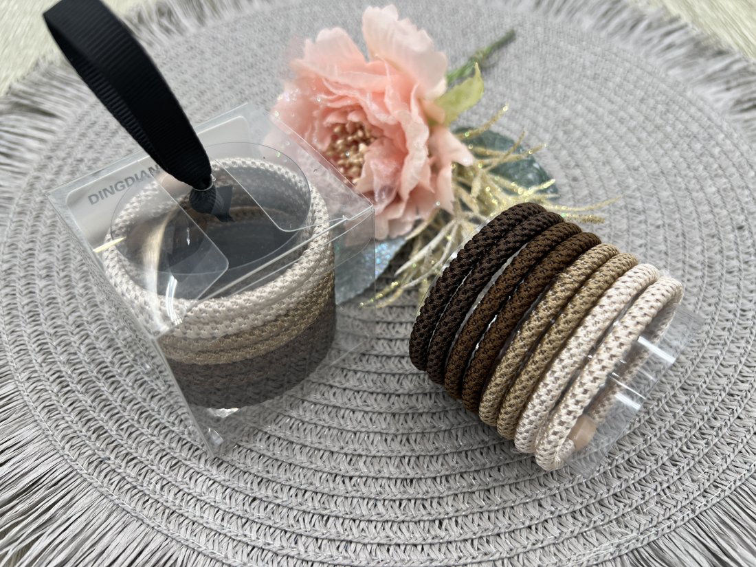 Резинки для волосся набір темний. Тонкі 5,5см