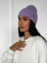 Стильна жіноча шапка рельєфної в'язки INNOE 950868-1 Лавандовий