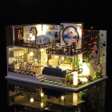 3D Румбокс Вілла в японському стилі DIY Dollhouse + пилозахисний купол - Pobut