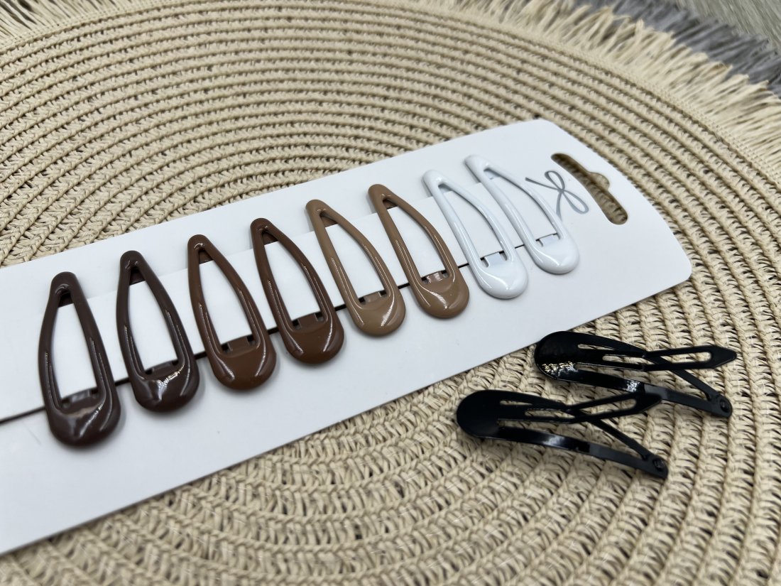 Заколка Тік-так. 4.8 см. Коричнева