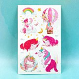 Перекладні татуювання з блискітками Єдинороги на Кулі 12 см