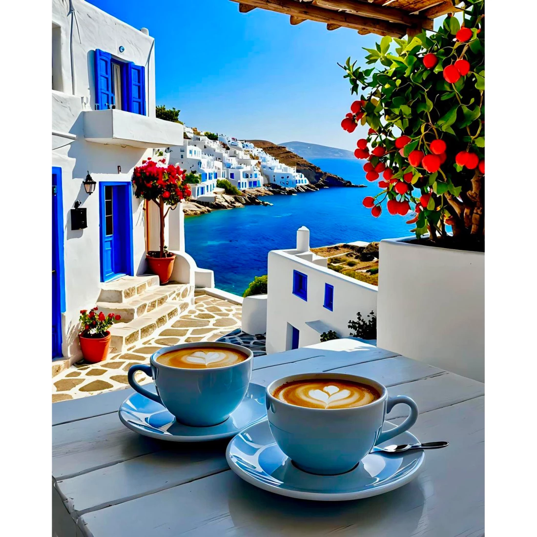 Алмазна мозаїка кава та море 40*50 см