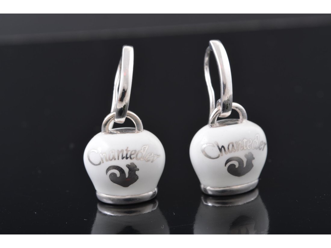 Сережки з емаллю в стилі Chantecler, срібло