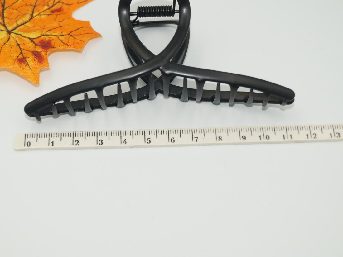 Краби для волосся 11.5 см. Чорний матовий. - Кристалік