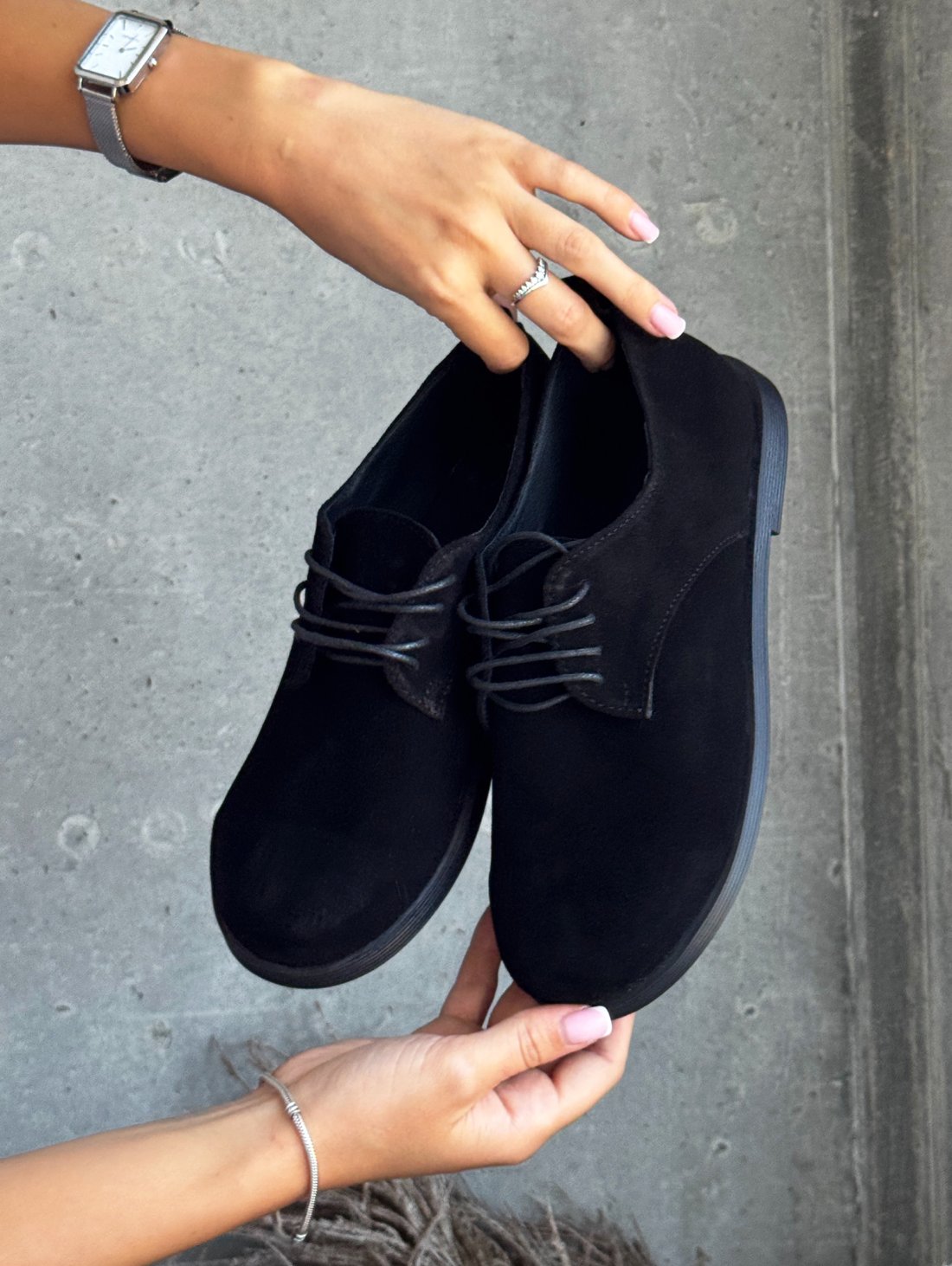 Black Suede – жіночі класичні оксфорди INNOE 777753-2 Чорний