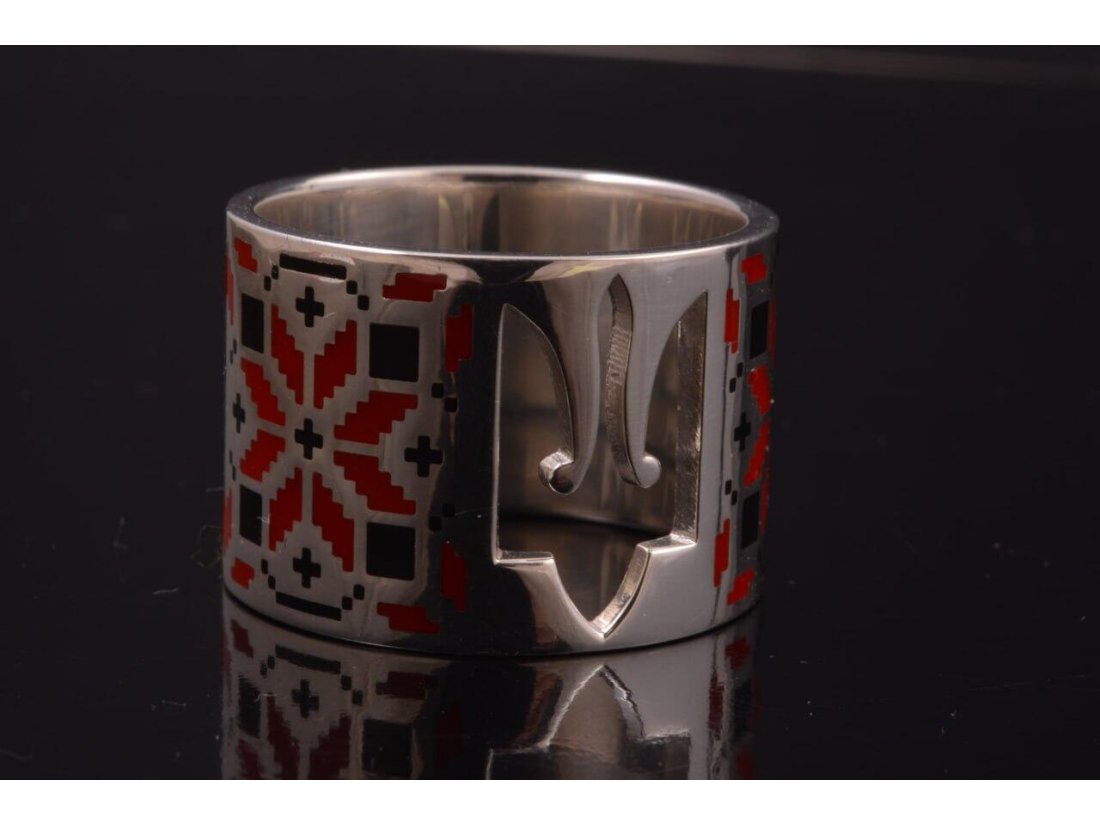 Каблучка "Україна" з емаллю - Фото2 Каблучка "Україна" з емаллю - Багира