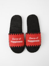 Чоловічі домашні капці Класичні з принтом Source of happiness, відкриті червоні