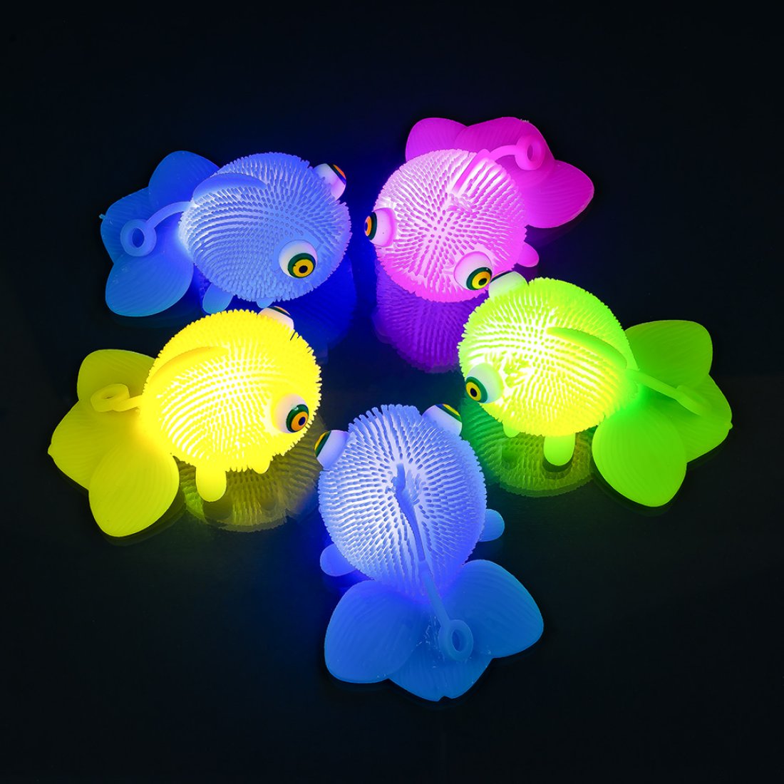Сяючі силіконові їжачки Рибки 12,5 см - Pobut