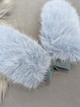 Стильні рукавички з хутряною обробкою та замшевою вставкою INNOE 85005-1 Блакитний