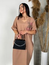 Неймовірна сукня оверсайз довжини міді з дизайнерською вишивкою 270341-4