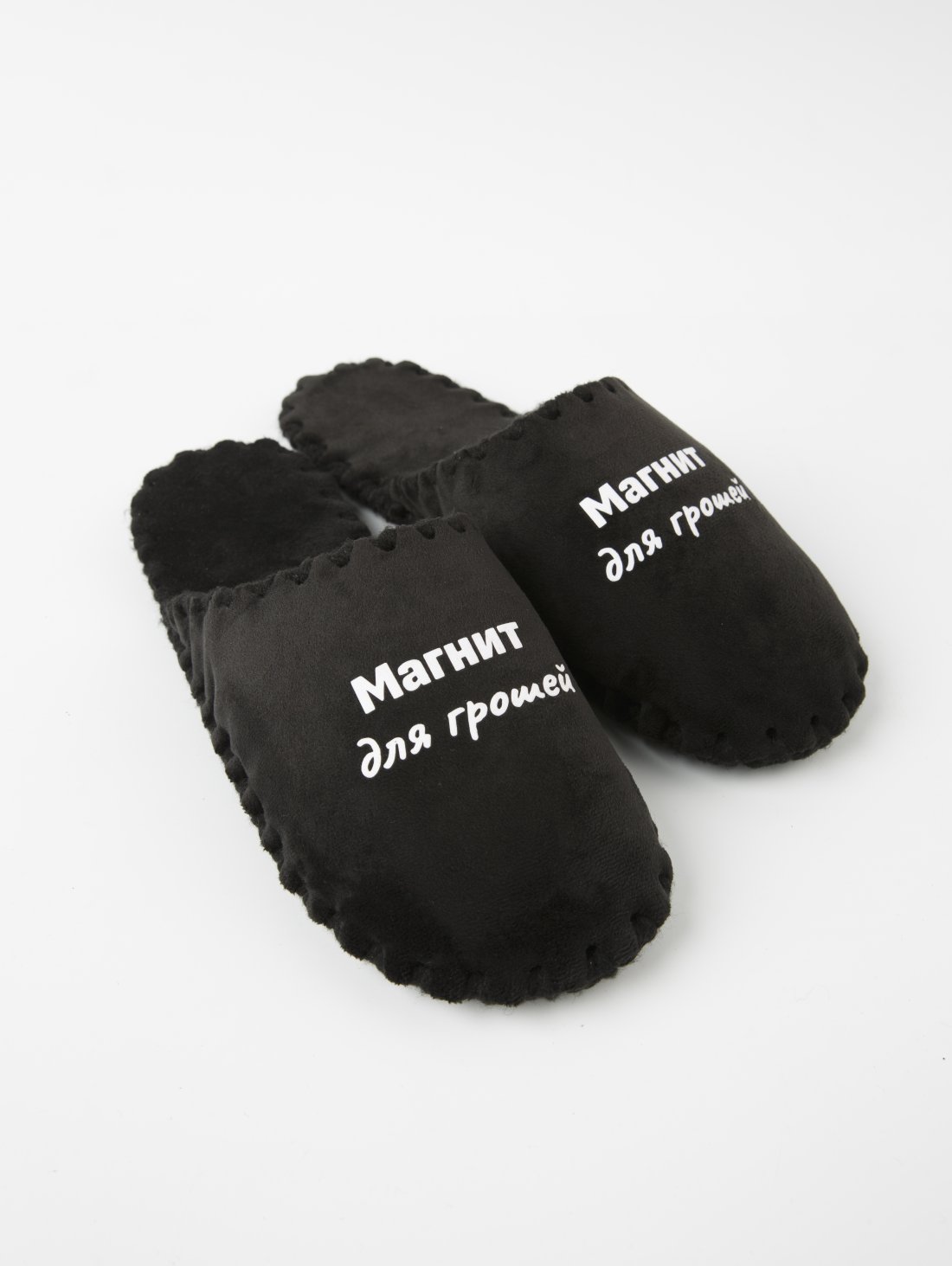Чоловічі домашні капці Класичні з принтом Магнит для грошей, закриті Чорні