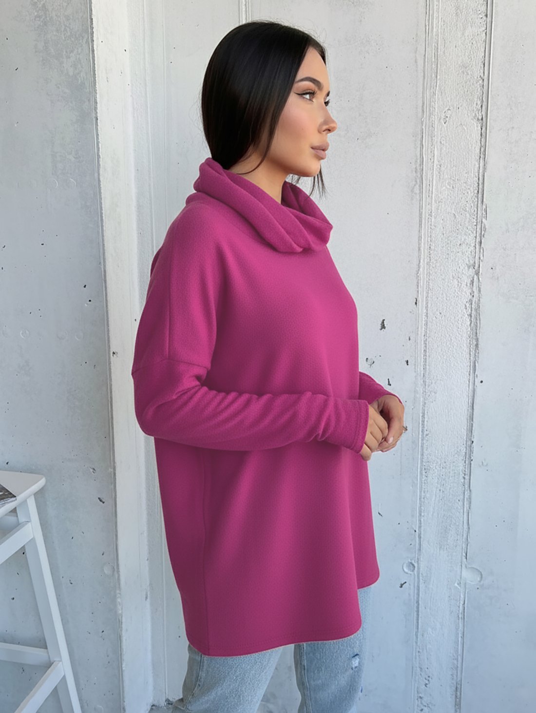 Туніка вільного силуету230222-4 Світло-рожевий - Innoe