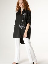 Черная блуза-туника Innoe с вышивкой-6