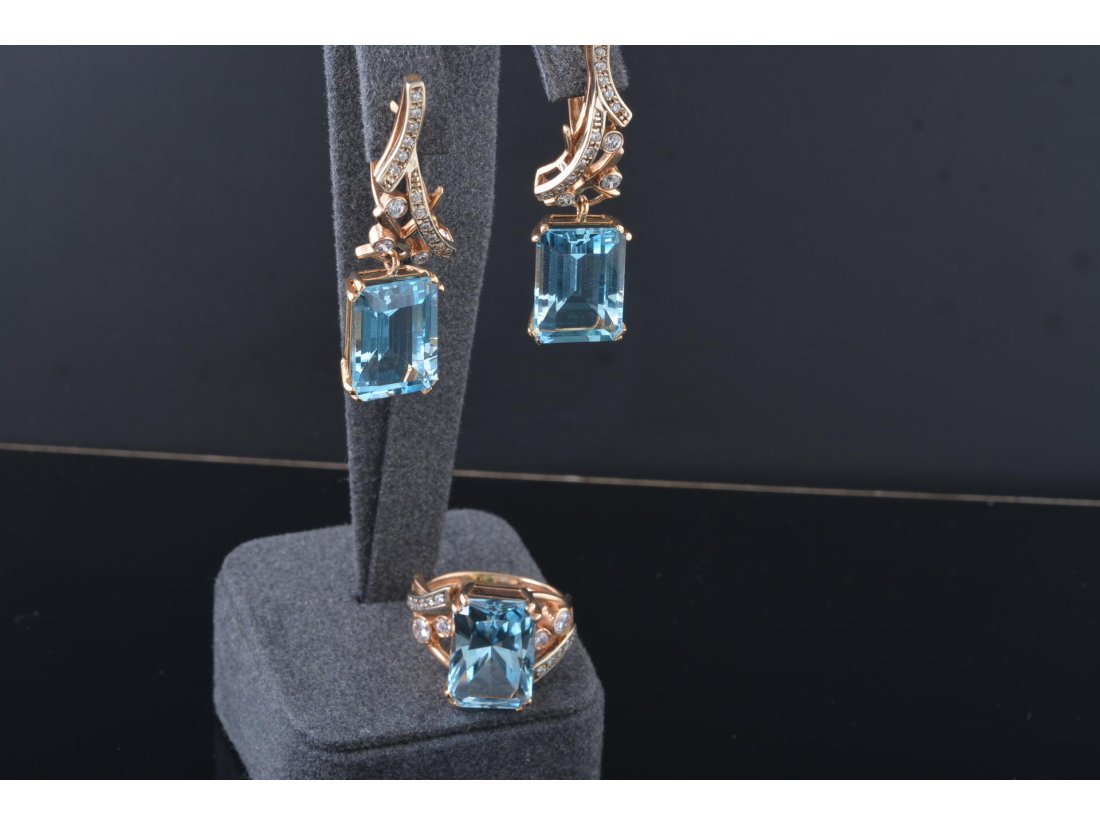 Гарнітур із топазами октагон - Багира