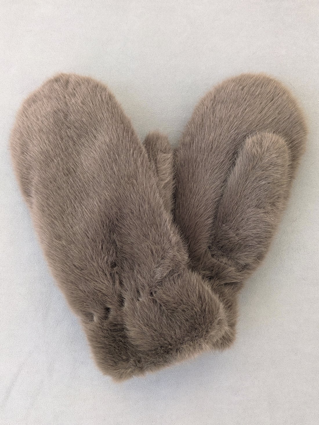 Жіночі теплі хутряні рукавиці Taupe INNOE 85005-2 Тауп