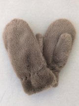 Жіночі теплі хутряні рукавиці Taupe INNOE 85005-2 Тауп