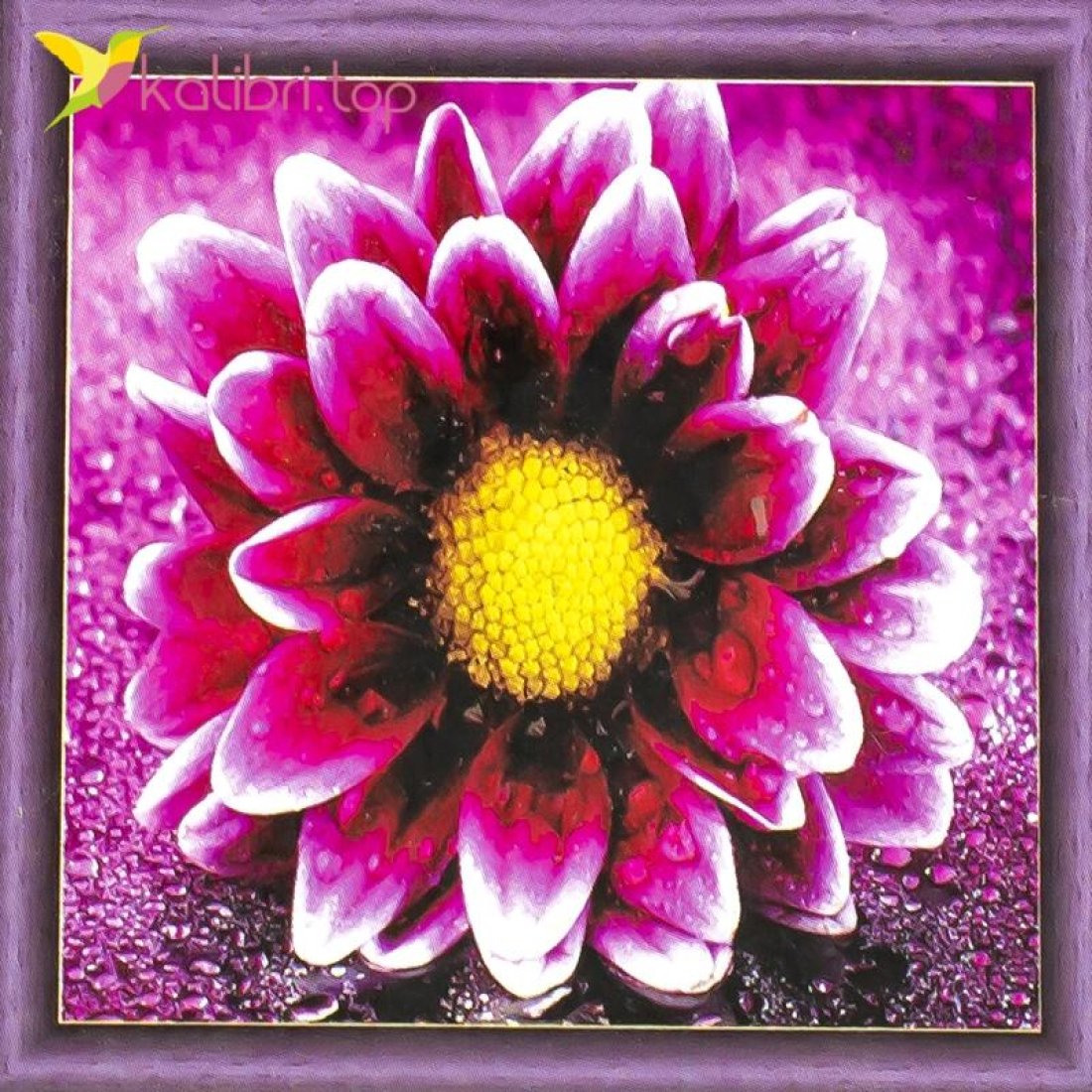 Алмазная мозаика по номерам Малиновый Цветок 30*30 оптом фото 01