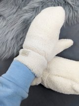 Пухнасті рукавиці тедді з ефектом обіймів INNOE 85005-3 Молочний