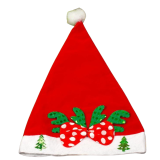 Новорічна шапка Діда Мороза бантик зелений