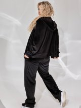 Жіночий трендовий велюровий спортивний костюм 300006-2 Чорний