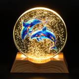 Нічник плоский скляний Два Дельфіни 8 см