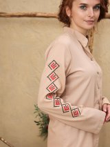 Лляна сорочка-піджак прямого крою з оберегом &quot;Мир і достаток&quot; 5550197-1