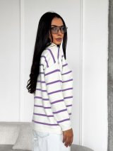 Светр із коміром-поло на замку INNOE 300064-1 Фіолетовий