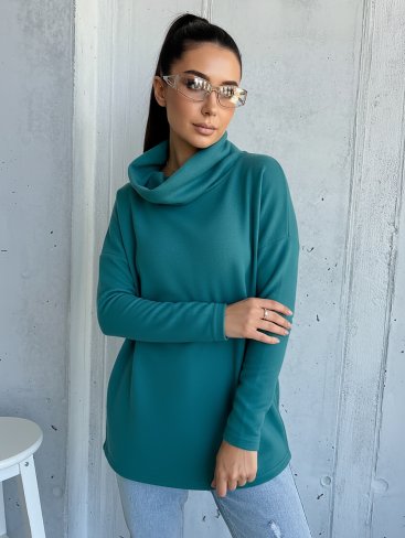 Комфортна туніка з трикотажу джерсі 230222-4 Морська хвиля - Купити