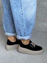 Кросівки casual чорний замш INNOE 777565-1 Чорний