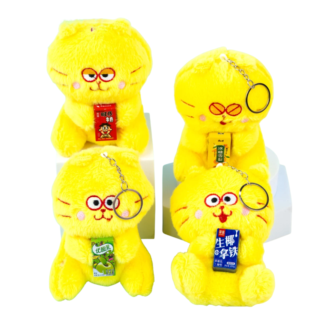 М'яка іграшка-брелок котики із соком 11 см