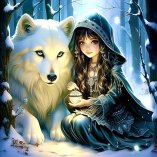 Девочка с волком 40х50 оптом, фото 5782