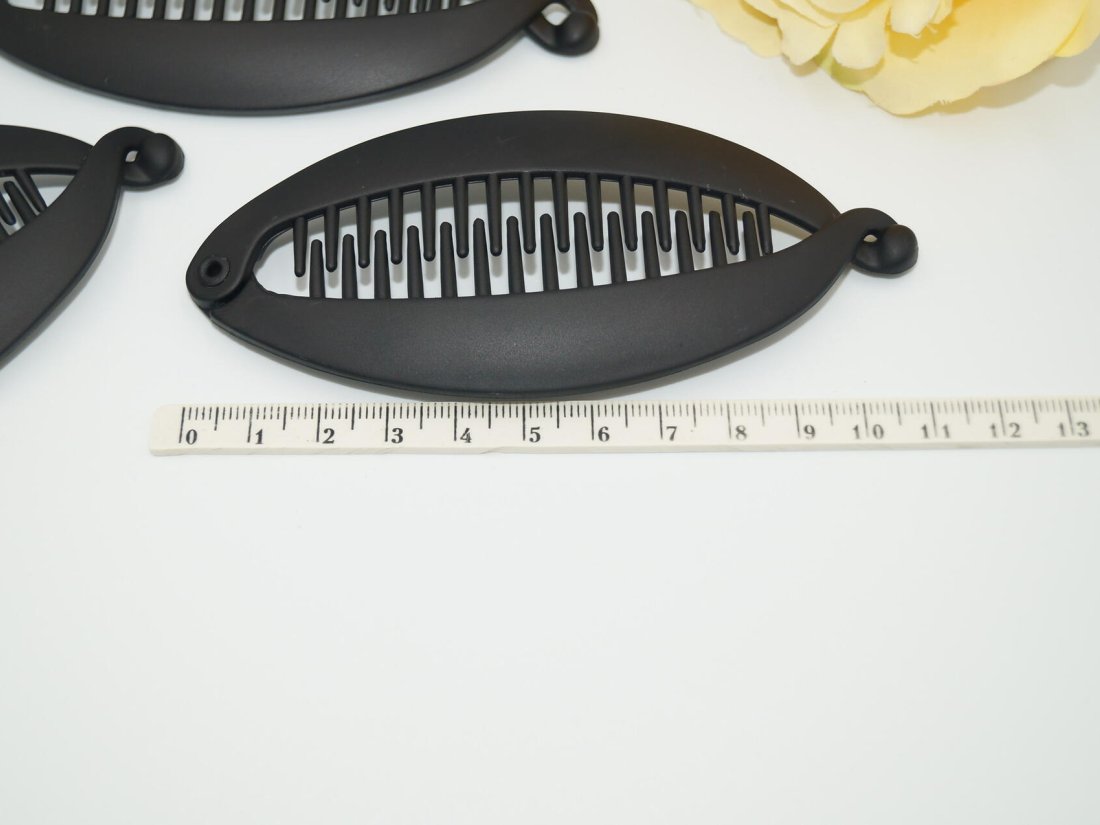 Заколка Банан. 12 см. Чорна -матова. - Кристалік