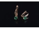Сережки жіночі із діамантами та смарагдами - Фото1 Сережки жіночі із діамантами та смарагдами