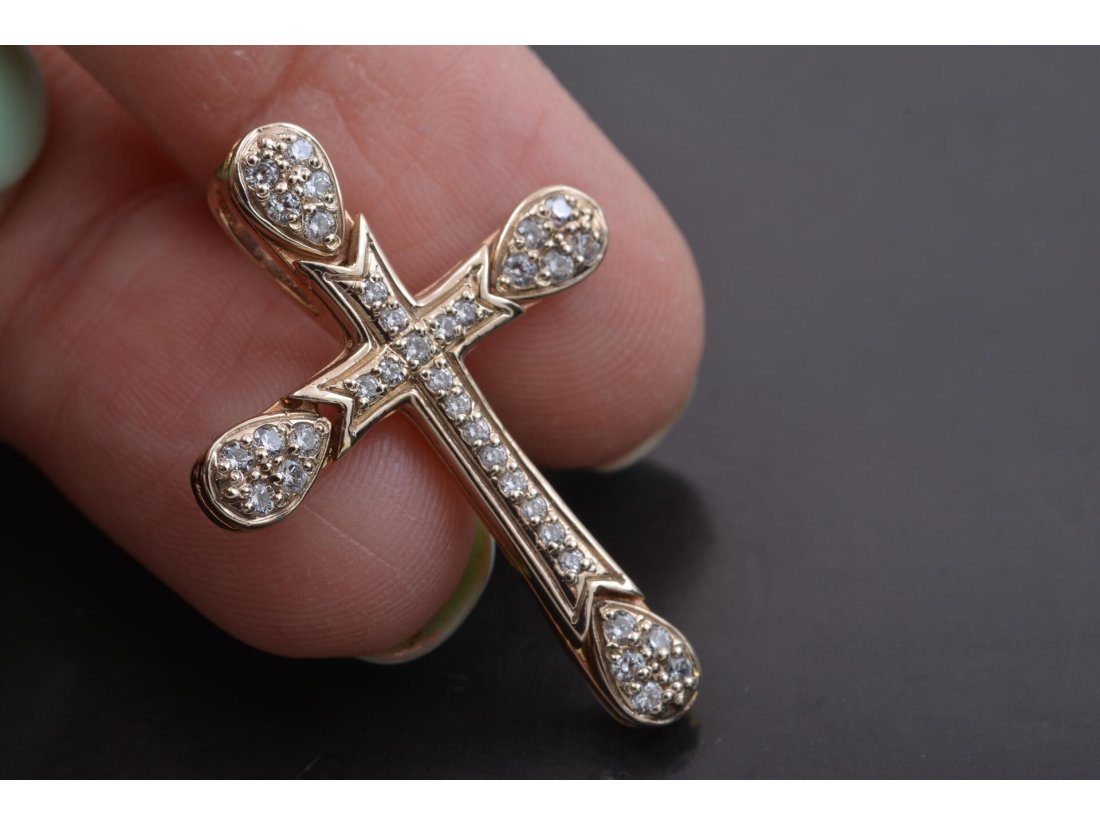 Хрестик декоративний із камінням - Багира