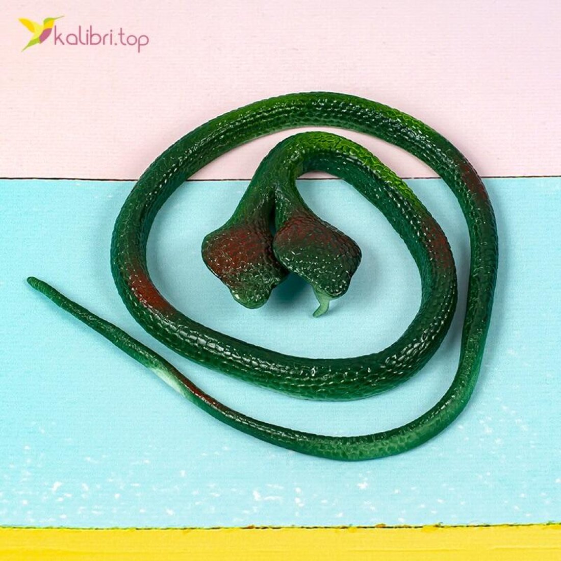 Силиконовые змеи кобры тёмно-зелёные оптом фото 036