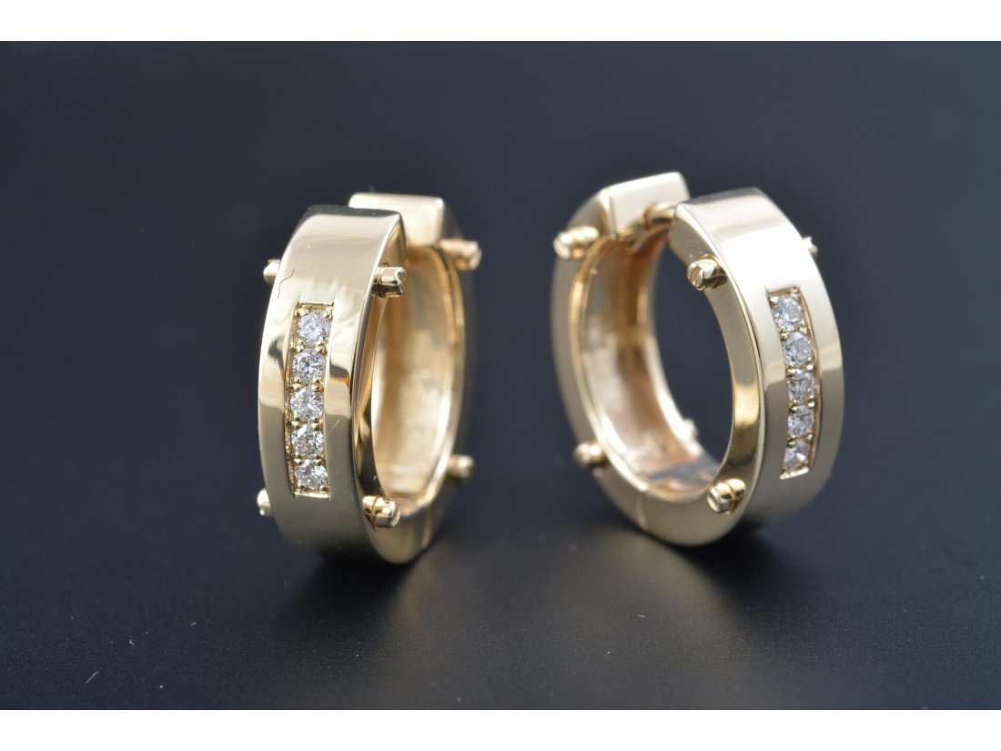 Сережки колеса із діамантами