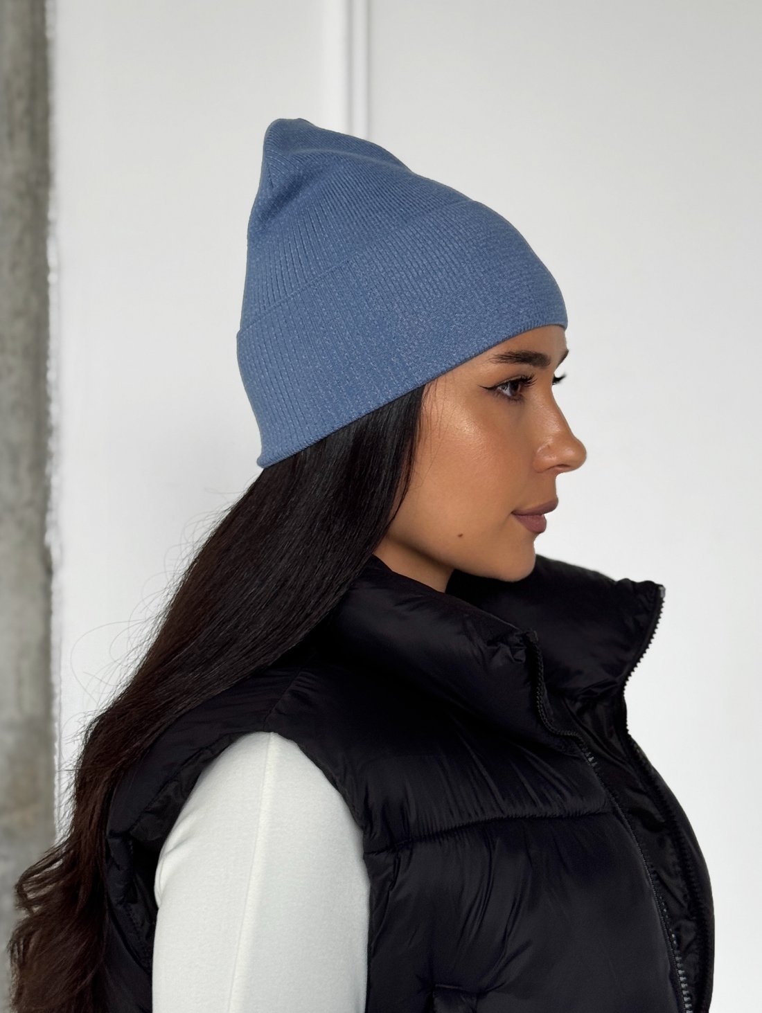Жіноча шапка з відворотом – комфорт і стиль INNOE 950251-1 Джинс
