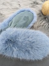 Стильні рукавички з хутряною обробкою та замшевою вставкою INNOE 85005-1 Блакитний