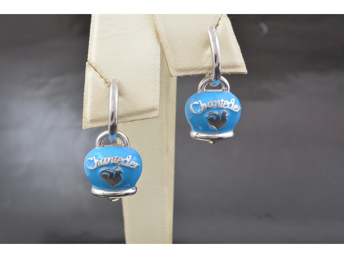 Сережки з емаллю в стилі Chantecler, срібло